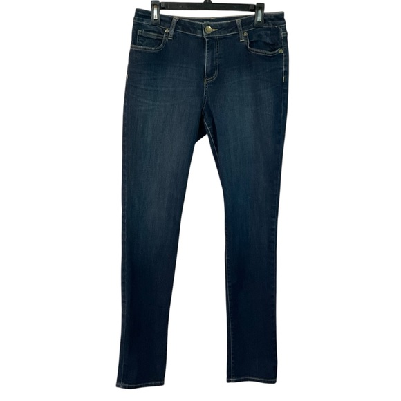 Kut from the Kloth Women's Straight Blue Jeans Size 12 Dark Wash Blue - Picture 1 of 12